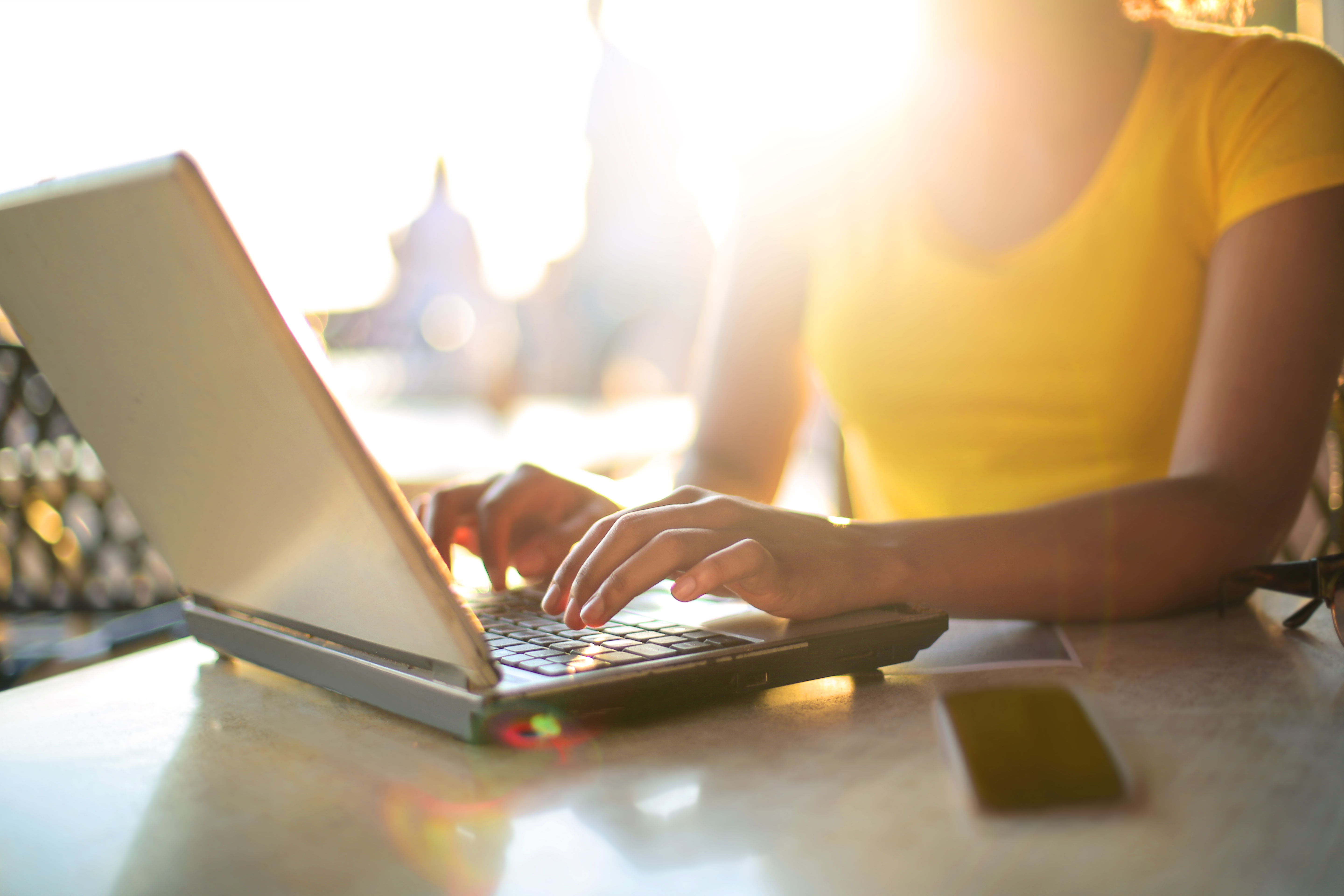 Woman using a laptop